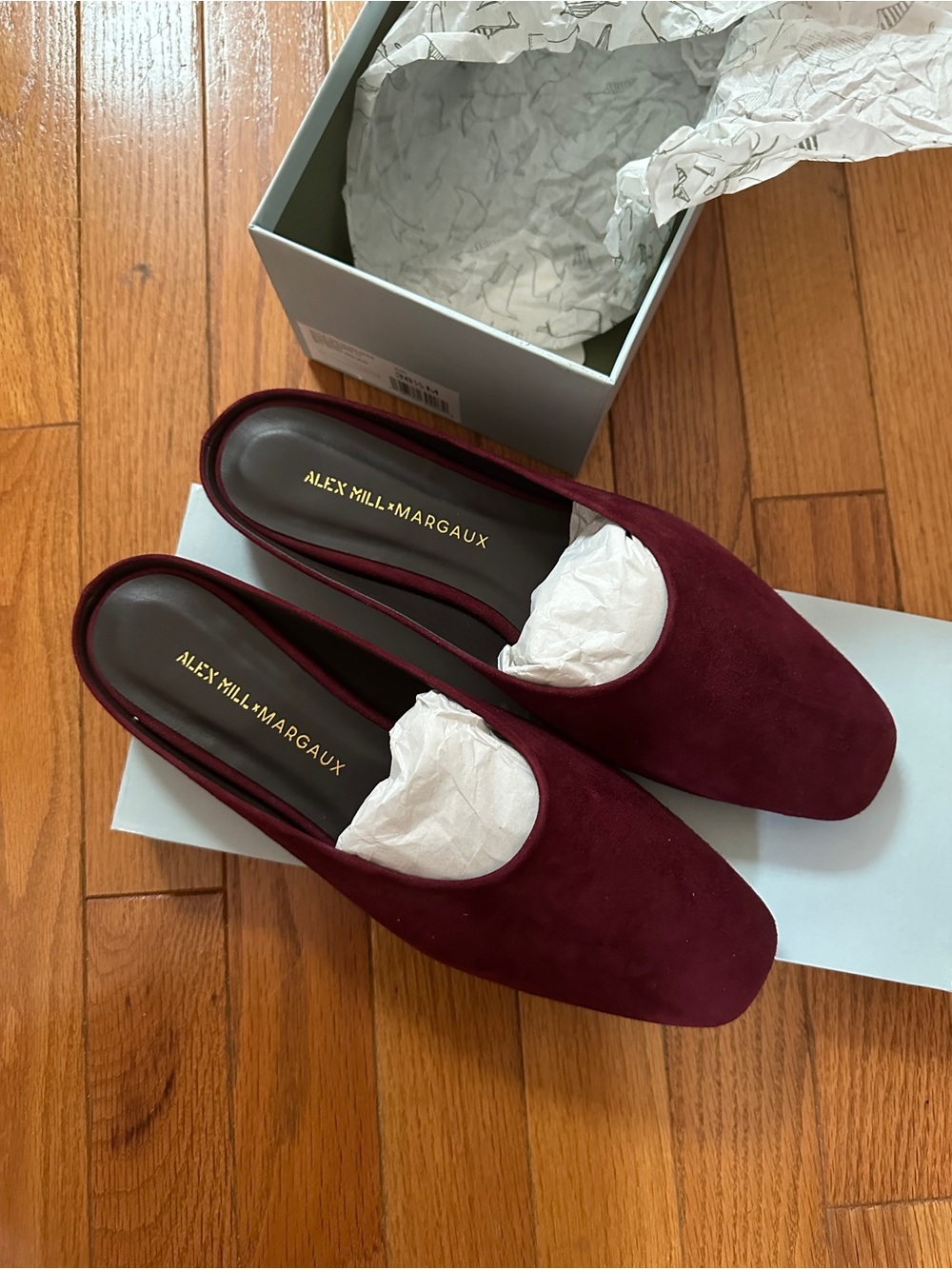 Margaux Burgundy Suede Clara Slip on Mules